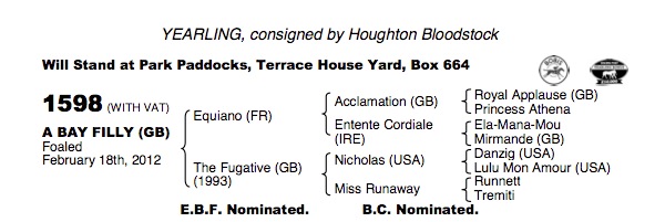 LOT 1598 - Equiano (FR) / The Fugative (GB) B.F.