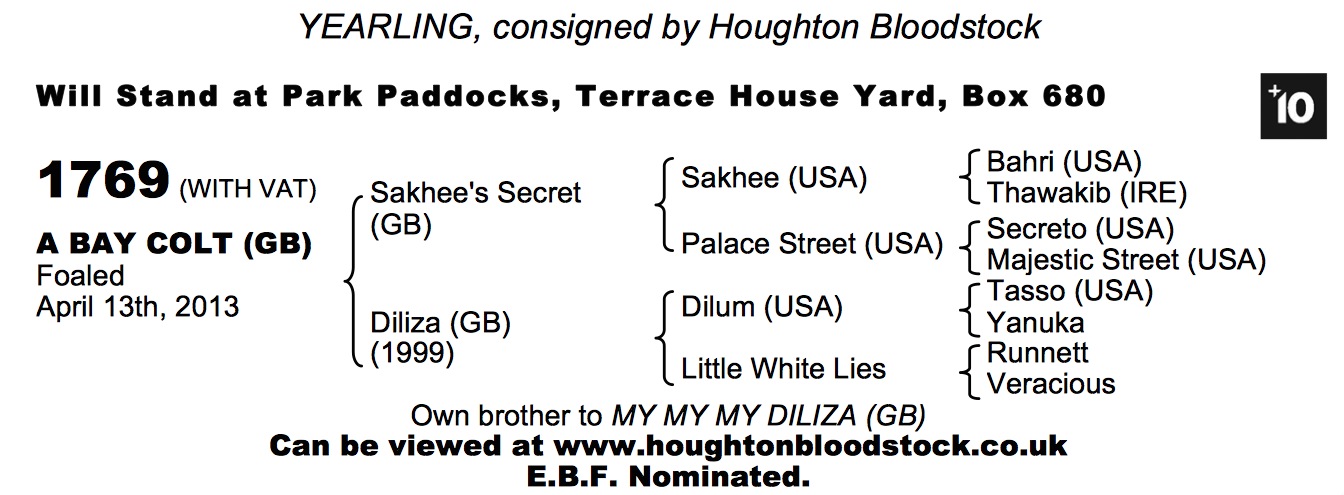 LOT 1769 - Sakhee's Secret (GB) / Diliza (GB) B.C.