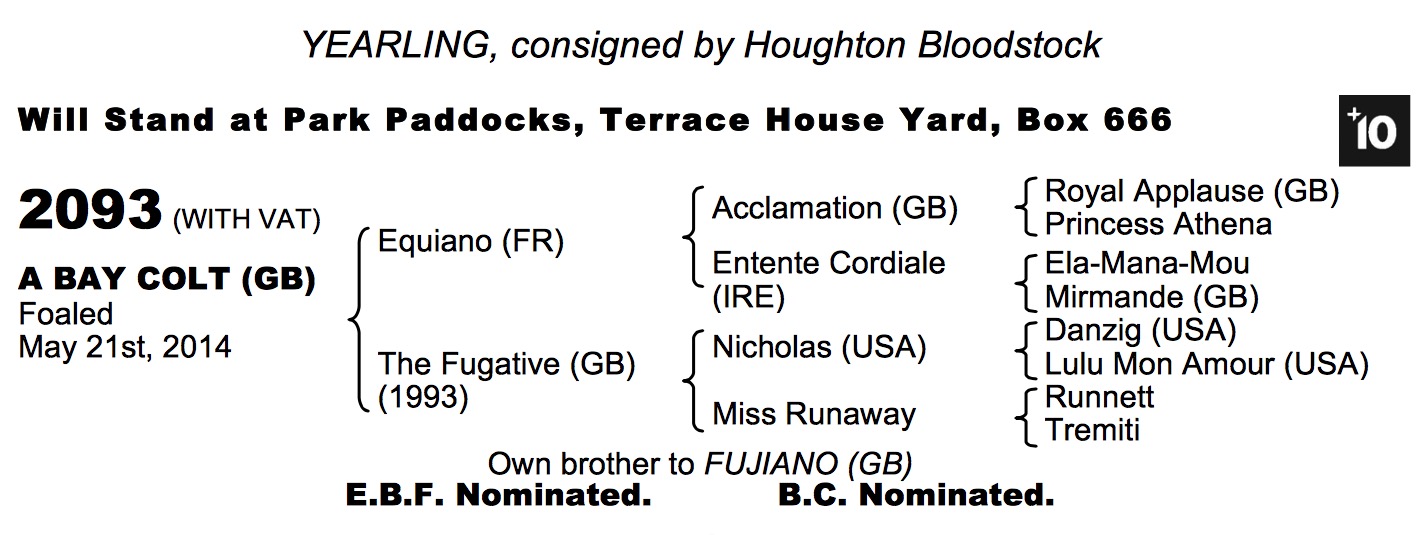 LOT 2093 - Equiano (FR) / The Fugative (GB) B.C.