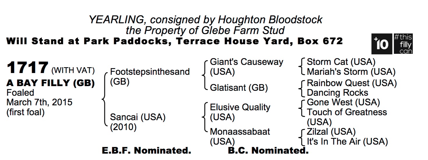 LOT 1717- Footstepsinthesand (GB) / Sancai (USA) B.F.